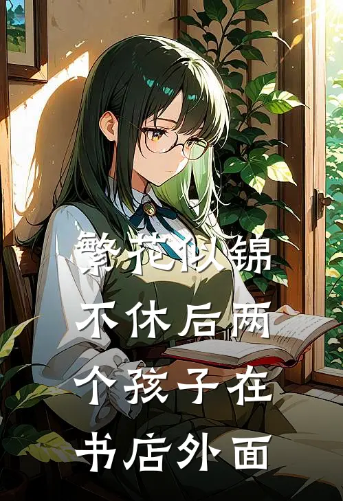 繁花似锦不休后两个孩子在书店外面